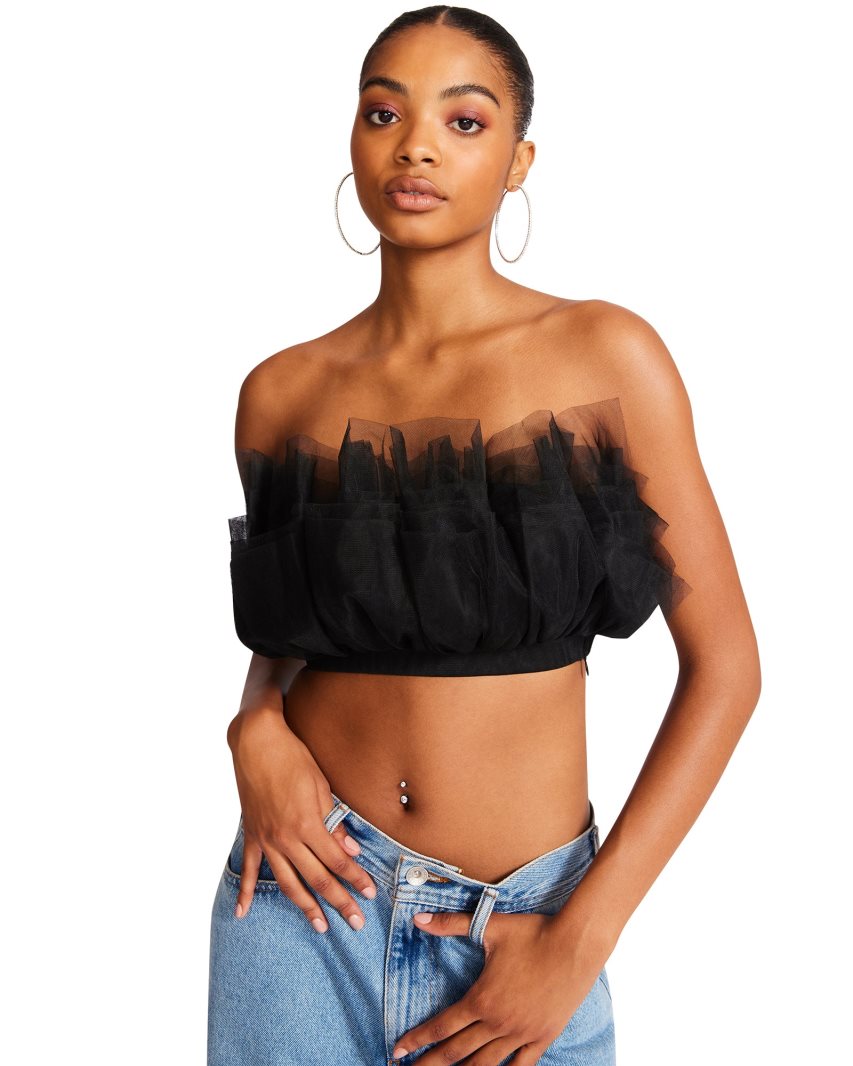 Black Steve Madden Elaine Women's Bras | PH 9785GBC